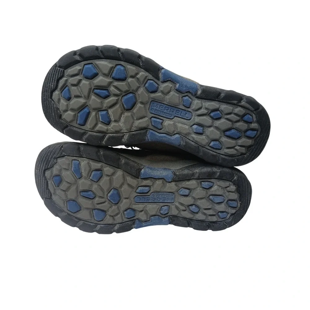 Merrell Capra Mid WTPF Hiking Boots Boys 2M Grey Blue Waterproof MC54635